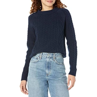 Image of Amazon Essentials Women&#039;s Stitch Cable Jumper, Navy, S