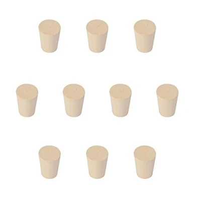 Image of StonyLab Solid Rubber Stoppers, 10 Pack 2# 15mm x 20mm 26mm White Tapered Lab Seal Stoppers