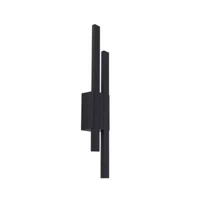 Image of Lindby LED outdoor wall light Sakari, black, aluminium, 59 cm high