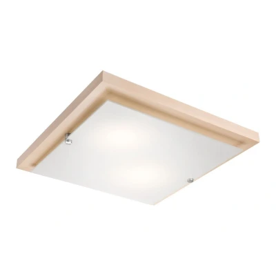 Image of Square Simple Flush Ceiling Light White, 2x E27