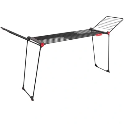 Image of Vileda Infinity Flex Ultimate Extendable Large Black Clothes airer Strong and stable Less marks thicker tubes High wings Already assembled dryer