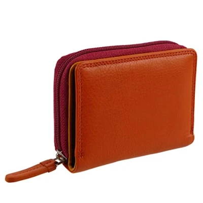 Image of VISCONTI Leather Ladies Purse/Wallet Orange Multi