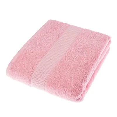 Image of HOMESCAPES Pink Turkish Cotton Jumbo Towel Super Soft Thick &amp; Absorbent 500 GSM Heavy Weight for everyday Luxury