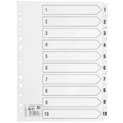 Image of 5 Star Office Index 150gsm Card with Mylar Tabs 1 10 A4 White
