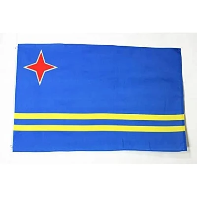 Image of AZ Flag Aruba 3x5 Ft Light Polyester Aruban Banner with Two Brass Eyelets Fade Resistant Vivid Colors 3&#039; x 5&#039; Feet 150x90 Cm