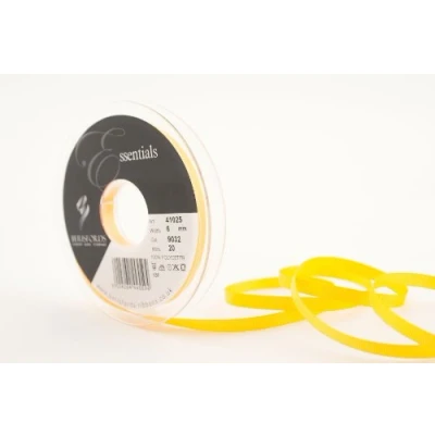 Image of Berisfords 41025 20 m x 6 mm Polyester Grosgrain Ribbon, Yellow