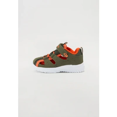 Image of Kangaroos KI ROCK LITE Unisex Sandals for kids, Size: 11.5K, Olive/flame Synthetics/textile