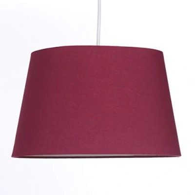Image of Wine Tapered Drum Shade for Ceiling and Table Lamp 14 Inch