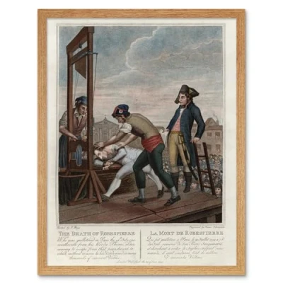 Image of Artery8 Execution Robespierre Guillotine French Revolution Art Print Framed Poster Wall Decor 12x16 inch