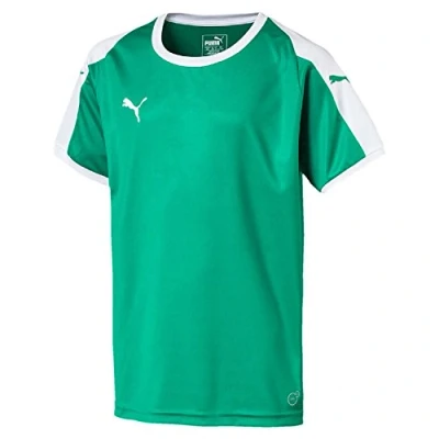 Image of PUMA Kid&#039;S Liga Jersey Jr T Shirt, Pepper Green/White, Size 152