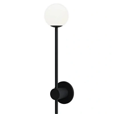 Image of Orb Single Bathroom Wall Lamp Matt Black IP44, G9