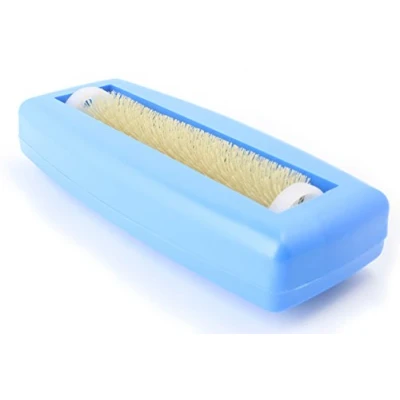 Image of Crumb brush crumpy, crumbly roller dirt collector table sweeper carpet crumber craft cloth rotating scooter hand vacuum cleaner crumbs car caravan camper trunk manually mini hoover floor furniture surface Rapido aspiratutto blue