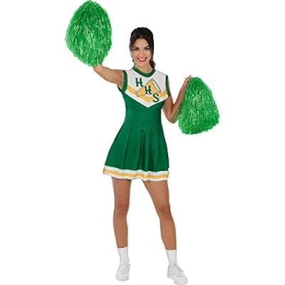Image of Funidelia Hawkins Cheerleader Costume Stranger Things for woman adults accessory fancy dress &amp; props Halloween, carnival parties Size L Green