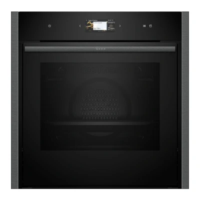Image of NEFF N90 B64VS71G0B Slie and Hide Single Oven with CircoTherm, Steam Boost, 4.1&quot; Full Touch Display, Pyrolytic Self Cleaning, Soft Open Close, Integrated, 60 x 60cm