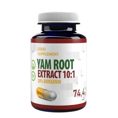 Image of Yam Root 5,000mg Equivalent (500mg of 10:1 Extract) 120 Vegan Capsules, 20% Diosgenin, 3rd Party Lab Tested, High Stregth Supplement
