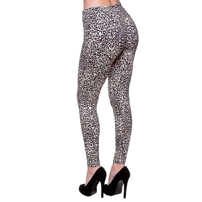 Image of Wicked Costumes Adult Ladies 80&#039;s Leopard Print Leggings (M/L UK 12 16)