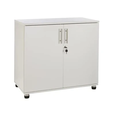 Image of Storage Cupboard, File Cabinet for Office, Garage, Utility, White Wood , Lockable, 80cm(w) x 45cm(d) 75cm(h) by MMT