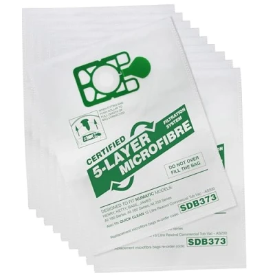 Image of Qualtex Vacuum Cleaner Hoover Microfibre Dust Bags Compatible With Numatic Henry &amp; Hetty Pack Of 10