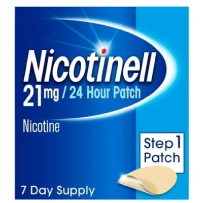 Image of Nicotinell Nicotine Patch, Quit Smoking Aid Step 1, 24 Hour 21 mg, Pack of 7