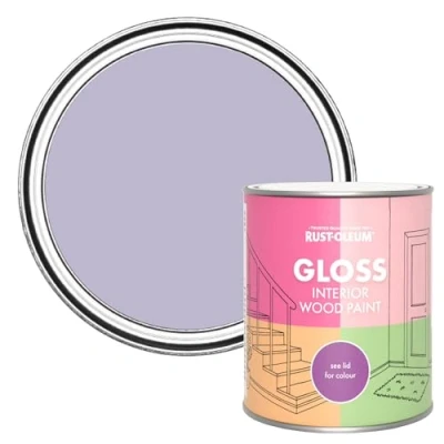 Image of Rust Oleum Purple Interior Wood Paint in Gloss Finish Wisteria 750ml