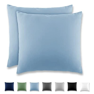 Image of REDKEY Cushion Cover 80 x cm Set of 2 Pillowcases Microfibre for Cushions, with Tab Closure, Pillow Case Light Blue