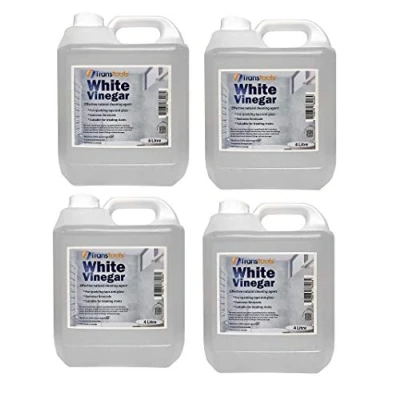 Image of White Vinegar Natural Cleaning Box of 4 x Litre Limescale Glass Cleaner Stain Remover Transtools