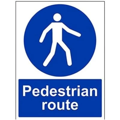 Image of V Safety Pedestrian Route Sign 300mm x 400mm 1mm Rigid Plastic
