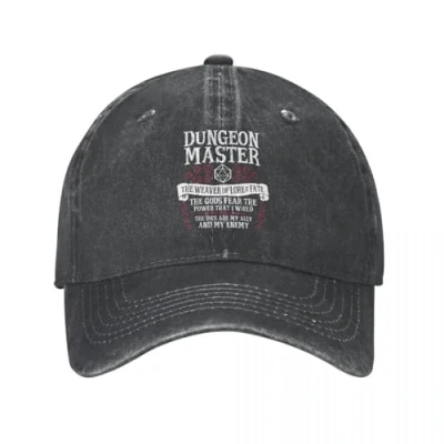 Image of WVVCXCC Unisex and Fashionable Dungeon Master The Weaver of Lore &amp; Fate Baseball Cap Distressed Washed Snapback Hat DND Outdoor Adjustable Fit Caps Sports Gifts