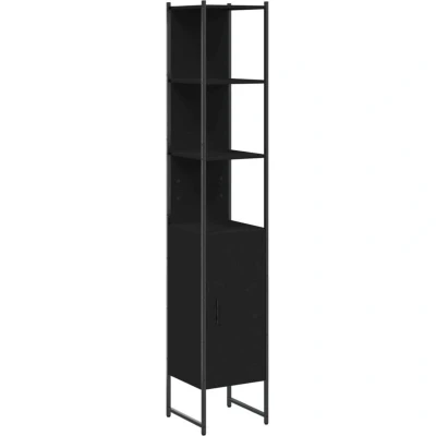 Image of vidaXL Bathroom Cabinet Black 33x33x185.5 cm Engineered Wood