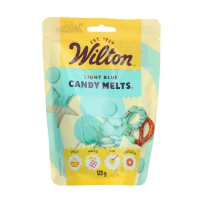 Image of Wilton Candy Melts Light Blue: Melting with Sweet Creamy Flavour for Molding, Dipping and Decorating, Optimal Cake Pops, Candies, Cakes Coating Treats 125 g