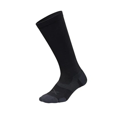 Image of 2XU Unisex Vectr Cushion Full Length Sock Black/Titanium S