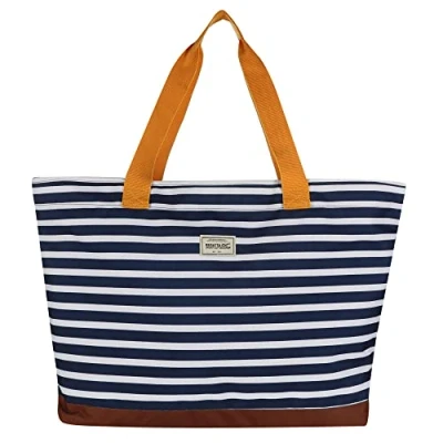 Image of Regatta Stamford Beach Bag Navy Stripe, Size: One Size