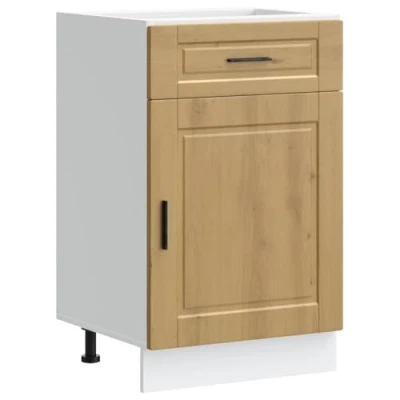 Image of vidaXL Kitchen Base Cabinet Engineered Wood, Artisan Oak Ample Storage, Adjustable Feet, Easy to Clean, 60x46x81.5cm, Modern Design