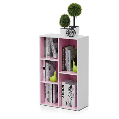 Image of Furinno Luder 5 Cube Reversible Open Shelf, White/Pink