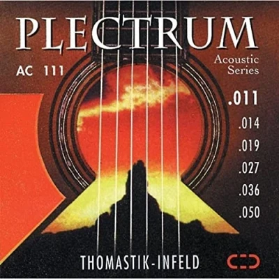 Image of Thomastik Einzelsaite A .016 Bronze mit Seideneinlage, umsponnen, flatwound AC516 für Akustikgitarre Plectrum Acoustic Series Satz AC211 (12 string set)