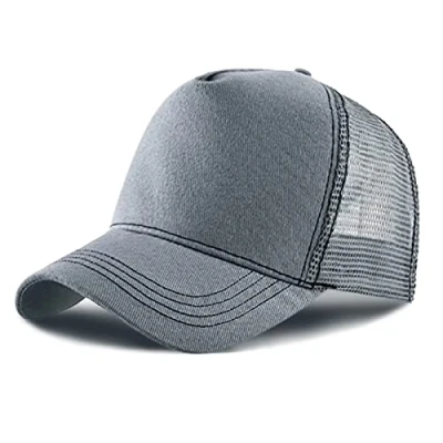 Image of Baseball Cap for Men Women,5 Panel Adjustable Plain Trucker Mesh Back Sports Casual Summer Sun Hat Unisex (Dark Gray, One Size)