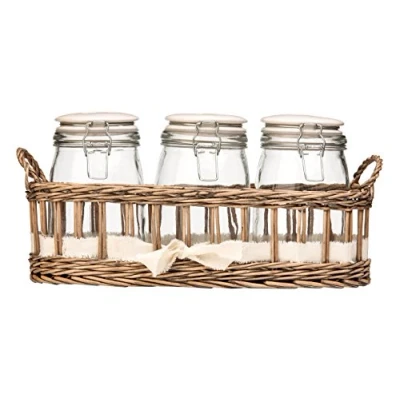 Image of Premier Housewares Country Cottage Storage Jars Set of 3, Grey