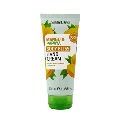 Image of Creightons Body Bliss Mango and Papaya Hand Cream (100ml) Nourishes hands cuticles, formulated with 90% naturally derived ingredients &amp; sustainably sourced fruit extracts