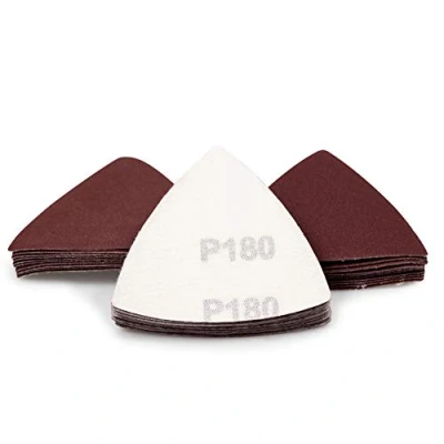 Image of SPEEDWOX 30 Pcs Hook and Loop Triangle Sandpaper 180 Grit 80mm 3 1/8 Inches for Oscillating Multi Tool Detail Sander Sanding Discs Pads