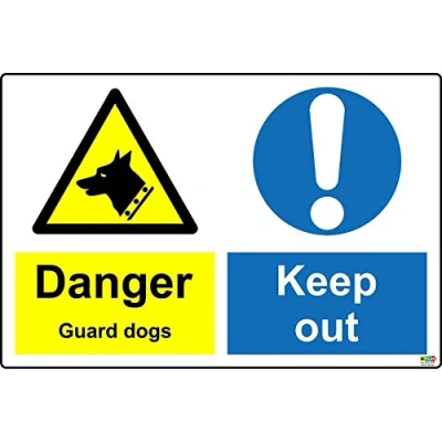 Image of Construction site Safety Danger Guard Dog Keep Out Sign 1.2mm Rigid Plastic 400mm x 300mm