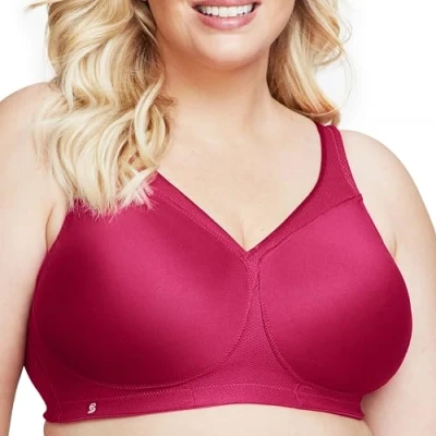 Image of Glamorise Full Figure Plus Size MagicLift Seamless Sports Bra Wirefree #1006 Ruby Red