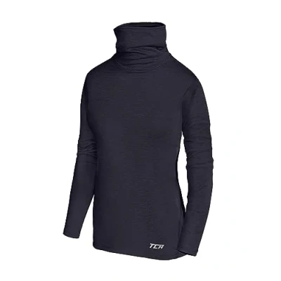 Image of TCA Girls&#039; Warm Up Long Sleeve Training Workout Funnel Neck Thermal Running Top with Thumbholes Night Sky Marl, XLY 12 14 Years