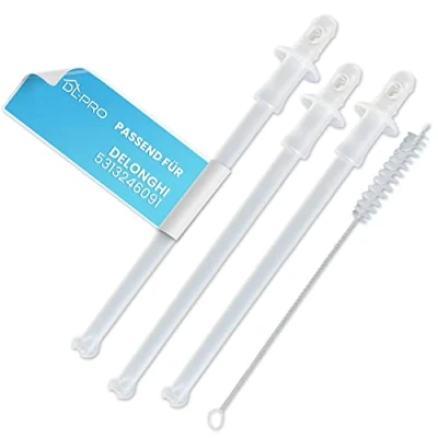 Image of DL pro 3 x Milk Suction Tube for Delonghi 5313246091 + Brush 17 cm ECAM656.55 ECAM656.75 PrimaDonna Elite Coffee Machine Fully Automatic