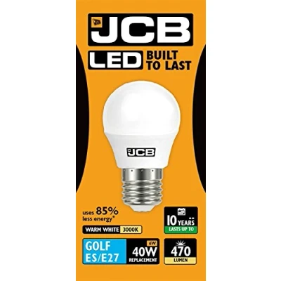 Image of 5X JCB 6w LED ES Matt Golf Ball Light Bulb 470lm 3000k Warm White (S10973)