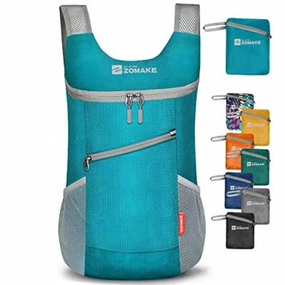 Image of ZOMAKE Ultra Lightweight Foldable Backpack 14L Ultralight Small Packable Rucksack Waterproof Compact Travel Daypack for Women Men Hiking Walking(Dark Green)
