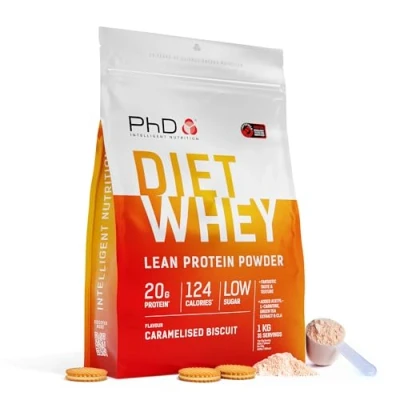 Image of PhD Nutrition Diet Whey Lean Protein Powder Caramelised Biscuit 31 Servings 1kg Bag