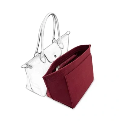 Image of D.DUO Bag Insert Organizer, purse accessories, Suitable For Longchamp long handle tote organizer (Wine Red, M(long handle))