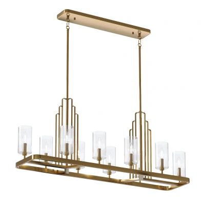 Image of Kichler Kimrose Bar Pendant Ceiling Light Brushed Natural Brass