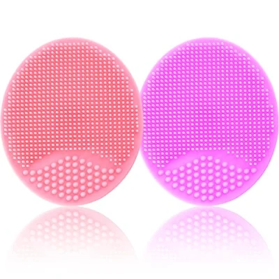 Image of Baby Bath Brush, Cradle Cap Silicone Massage Scrubbers Exfoliator Skin Essential for Dry Skin, and Eczema 2 Pack (Small Pink&amp;Purple)