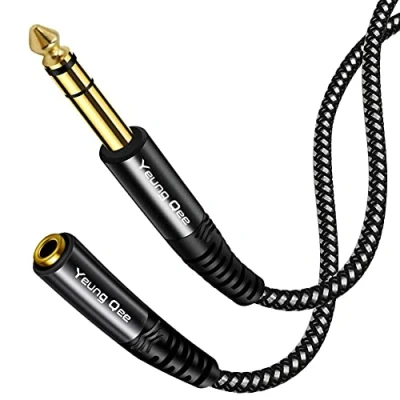 Image of 6.35mm to 3.5mm Headphones Adapter Cable,6.35mm 1/4&quot; Male 1/8&quot; Female Stereo Audio Extension Cable Compatible for Amplifiers, Guitar Amp, Piano, Home Theater Devices, or Mixing Console (2M)